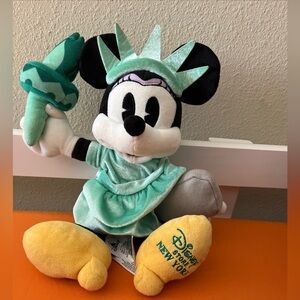 Minnie Mouse Statue Of Liberty Disney Store New York Plush 12”